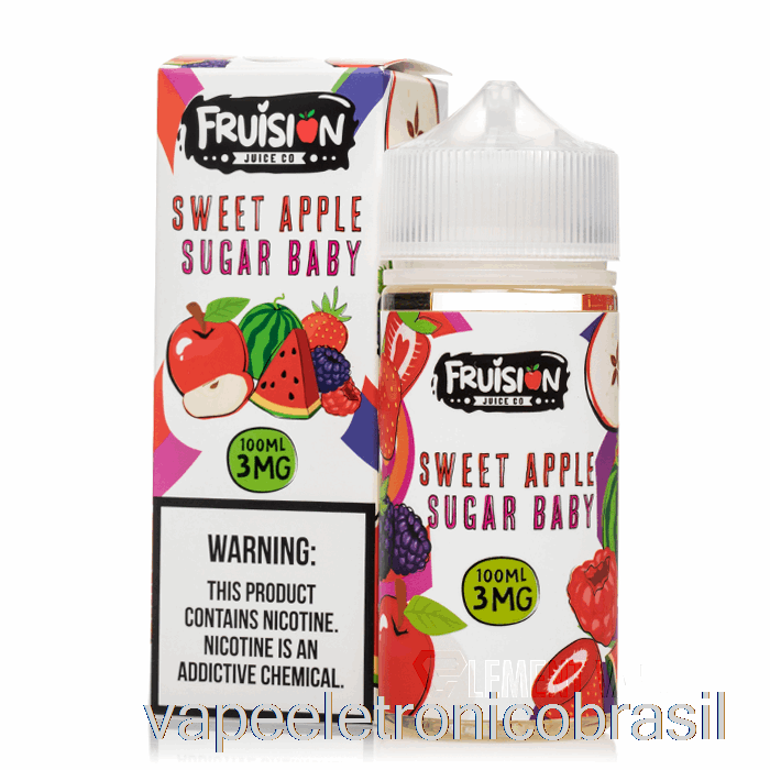 Vape Recarregável Sweet Apple Sugar Baby - Suco De Fruisão Co - 100ml 0mg
